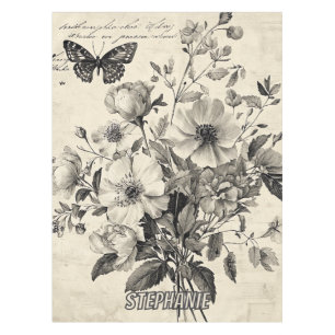 Mantel Flores rusticas y mariposa - Papel de edad (8)