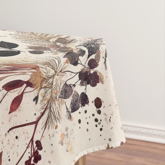 Mantel Flores secas de acuarela floral de vacaciones (In Situ)