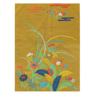 Mantel Flores silvestres florales japonesas vintage G.A. 