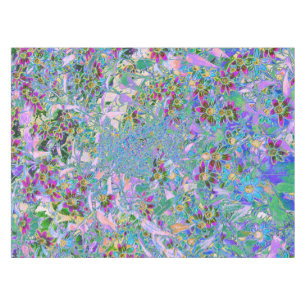 Mantel Flores silvestres retro púrpura, verde y azul sobr