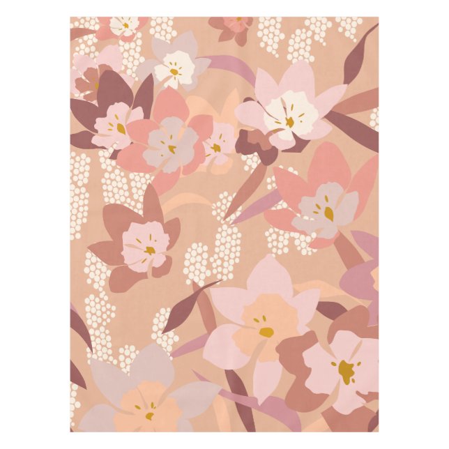 Mantel Flores suaves - Peach (Anverso)