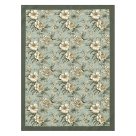 Mantel Flores verdes y doradas añejos y encantadoras