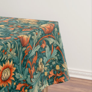 Mantel Flores, vintage, art nouveau, estilo William Morri