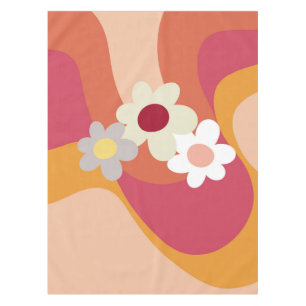 Mantel Flores y olas de estilo retro