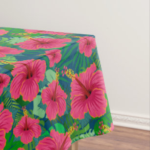 Mantel Foliage floral tropical hawaiano elegante Hibiscus