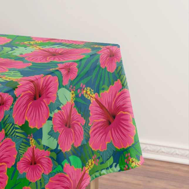 Mantel Foliage floral tropical hawaiano elegante Hibiscus (In Situ)