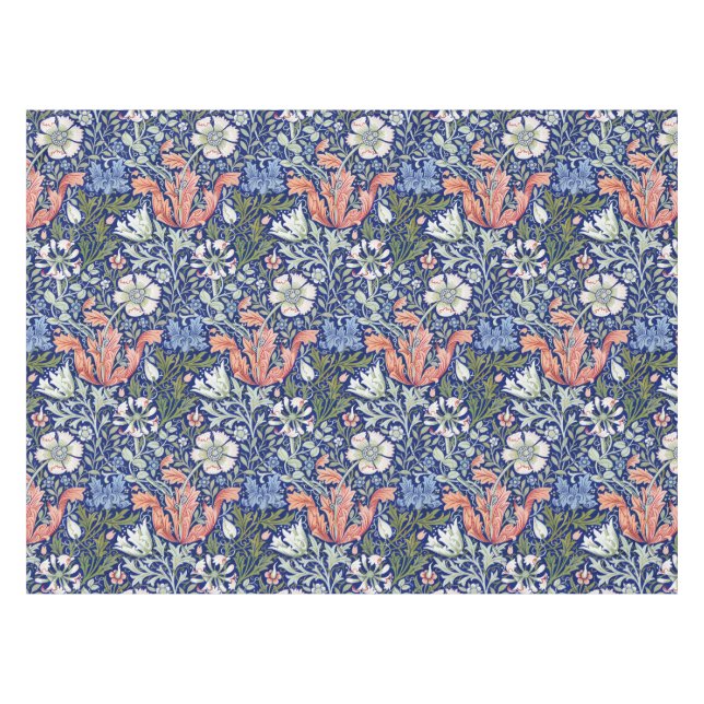 Mantel Fondo Azul Morris 1896 Patrón Floral Compton (Frente (Horizontal))