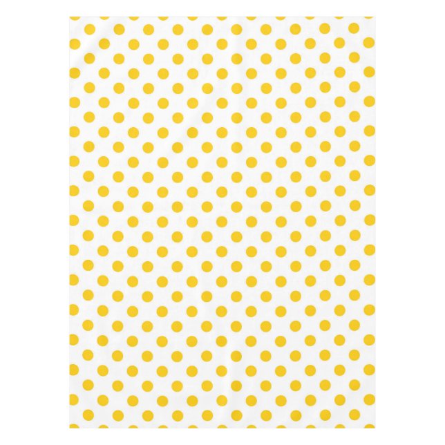 Mantel Fondo blanco puntos de polka amarillos (Anverso)