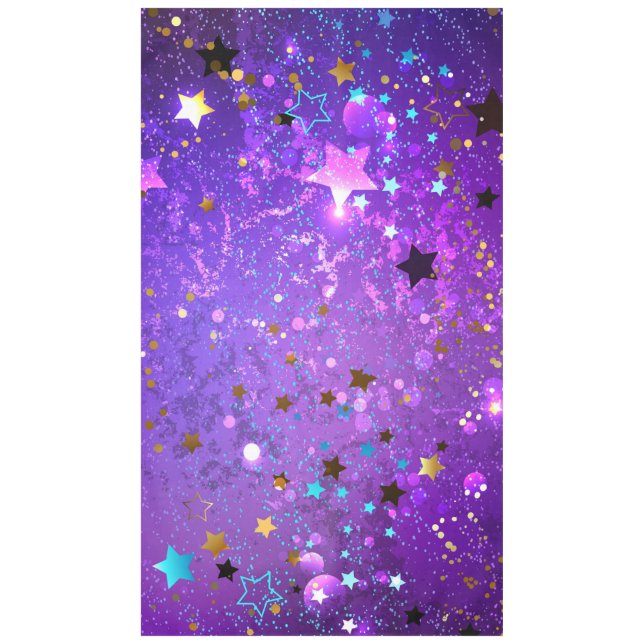 Mantel Fondo de Relieve metalizado púrpura con estrellas (Anverso)