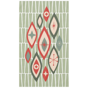 Mantel Formas atómicas modernas de medio siglo Verde, Roj