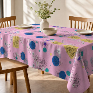 Mantel Formas Botánicas Abstractas Florales Boho Rosa Mod