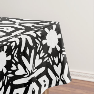 Mantel formas florales en blanco y negro