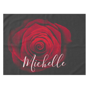 Mantel Fotografía de la cosecha de rosa rojo monograma pe