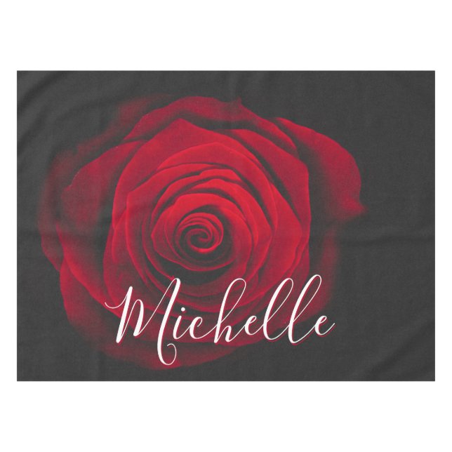 Mantel Fotografía de la cosecha de rosa rojo monograma pe (Frente (Horizontal))