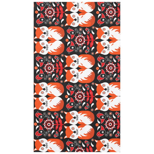 Mantel Fox Y Nature Arte Folclórico Nórdico (Anverso)