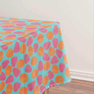 Mantel Frambuesas Tangerinas en azul turquesa brillante