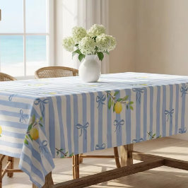 Mantel French Country Lemon – Blue Stripe Bow Pattern