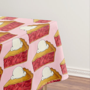 Mantel Fresa Rhubarb Pie a la Modo Postre Slice