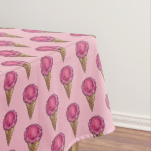 Mantel Fresa rosa Waffle Cone helado de postre