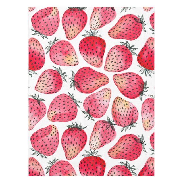 Mantel Fresas acuarela y tinta (Anverso)