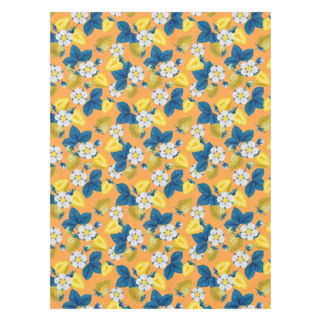 Mantel Fresas amarillas en naranja (Anverso)