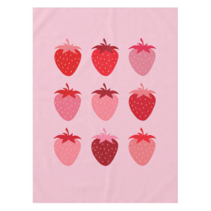 Mantel Fresas Estéticas De Pescado Rosa Y Rojo