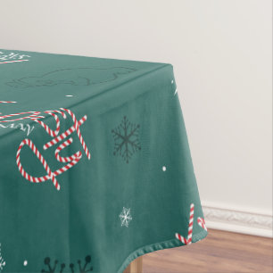 Mantel Frosty el patrón de copos de nieve verde