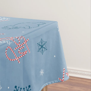 Mantel Frosty el patrón del copo de nieve azul