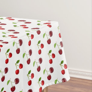 Mantel Frutas de cereza sobre blanco