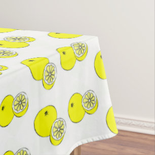 Mantel Frutas de limón amarillo sobre blanco