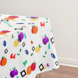 Mantel Frutos abstractos impecables alfabeto niños divert