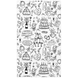 Mantel fuente de champán de boda dibujada a mano