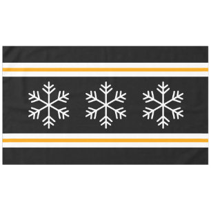 Mantel Fun Black Stripes Triple Blanco Nórdico Snowflakes