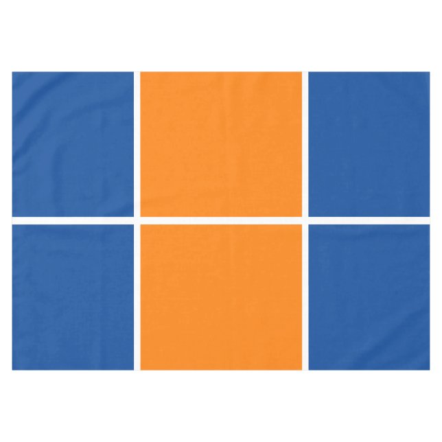 Mantel Fun Bright Naranja Royal Blue Windowpano Stripes (Frente (Horizontal))