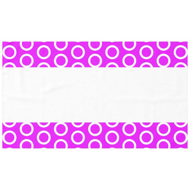 Mantel Fun Bright Pink Tiled Raming Pattern Rayas blancas (Frente (Horizontal))