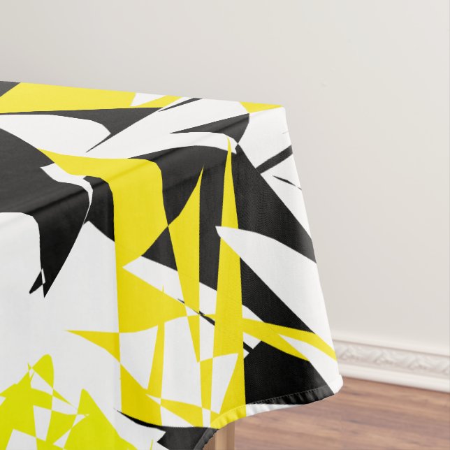 Mantel Funky Abstract Black Yellow Pattern (In Situ)