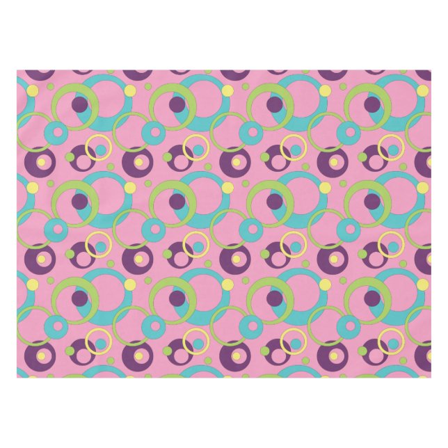 Mantel Funky Círculos Rosados (Frente (Horizontal))