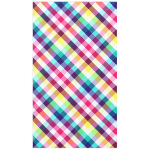 Mantel Funky Rainbow Plaid Pattern Large Tableclol