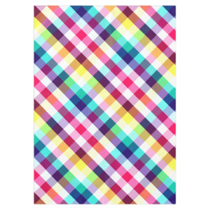 Mantel Funky Rainbow Plaid Pattern Medium Tableclol