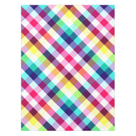 Mantel Funky Rainbow Plaid Pattern Small Tableclol
