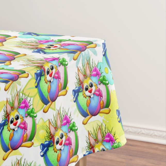 Mantel Funny Bunny biting an Easter Egg (In Situ)