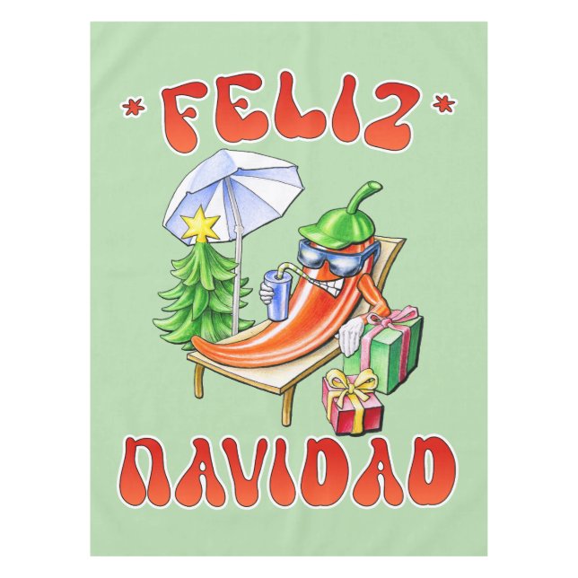 Mantel Funny Feliz Navidad Navidad Chili (Anverso)