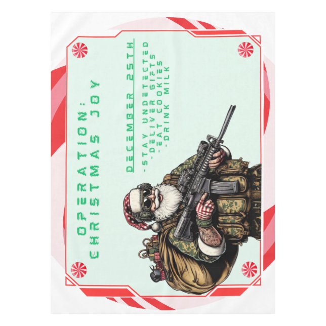 Mantel Funny Military/Navidades Santa (Anverso)