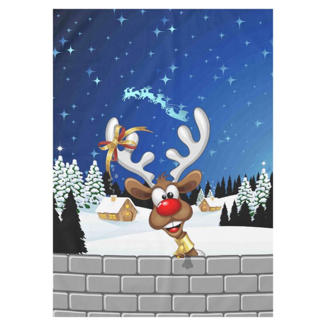 Mantel Funny Reindeer Peeking Christmas Meme  (Anverso)