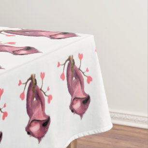 Mantel Funny Romantic Sloth Smile Tablecloth