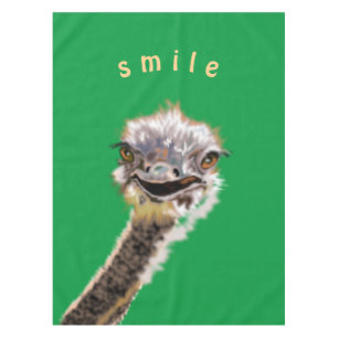 Mantel Funny Tablecloth con alegre avestruz - Sonrisa