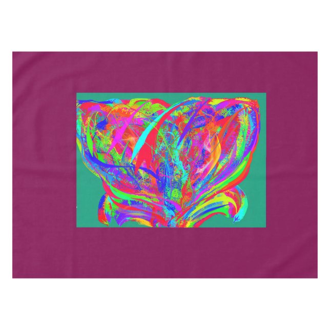 Mantel Furry Rainbow Colored Flower (Frente (Horizontal))