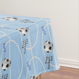 Mantel Fútbol Azul Crema Juego Deportivo Fiesta