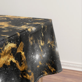Mantel Galaxia de mármol negro y dorado con acuarela