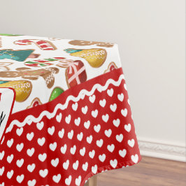 Mantel Galletas de jengibre y Navidad con borde de corazó